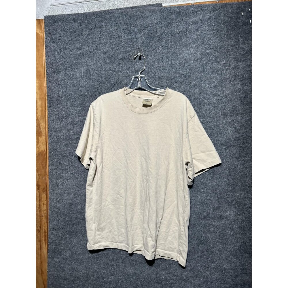 Maison Article Shirt Mens Large White Cotton Crewneck Short Sleeve Tee Basic